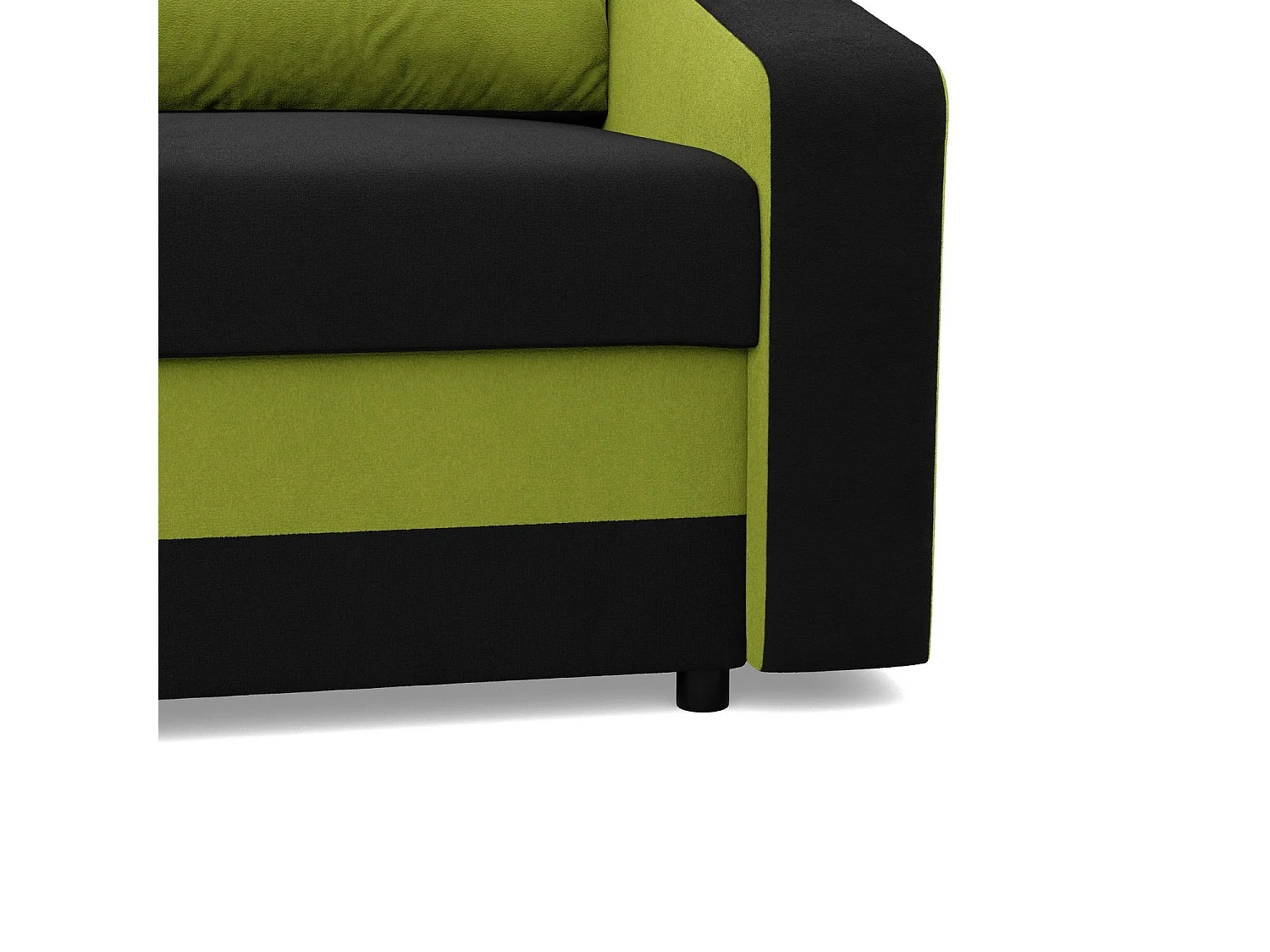 Ecksofa mit Schlaffunktion, Universelle Seite, Schwarz + Grün