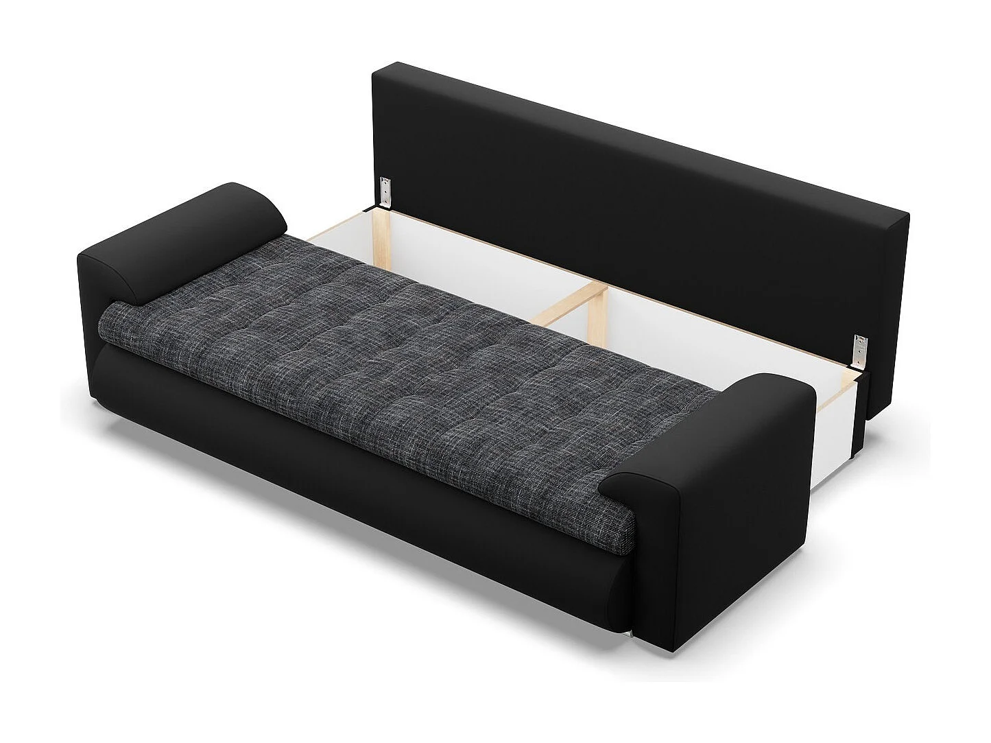 Sofa 3-osobowa z funkcją spania, kolor czarny + czarny