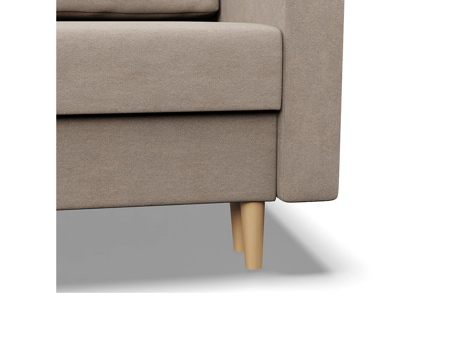 Rechts Ecksofa mit Schlaffunktion, Wendekissen, Beige