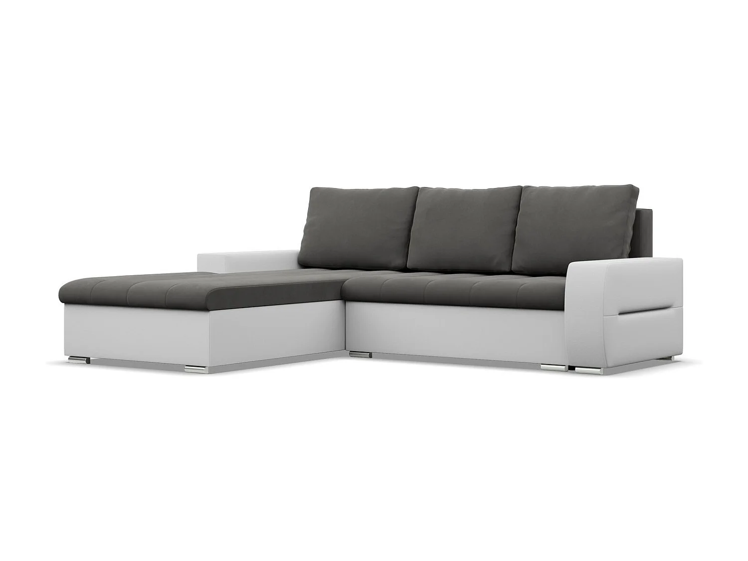 Narożnik lewy z funkcją spania, kolor ciemnoszary + szary