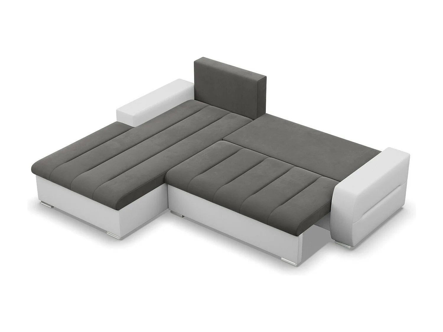 Narożnik lewy z funkcją spania, kolor ciemnoszary + szary