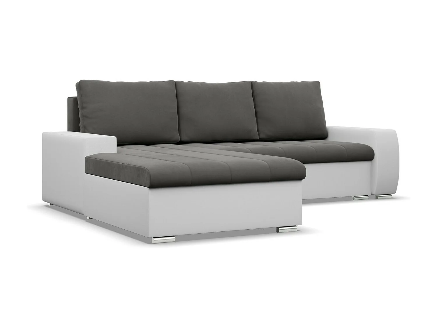 Narożnik lewy z funkcją spania, kolor ciemnoszary + szary