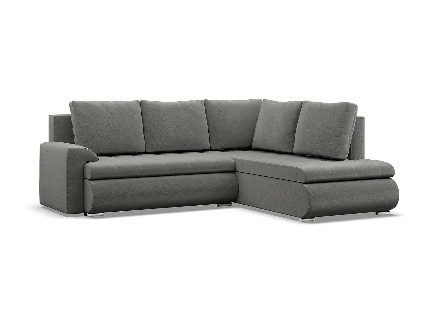Droite Canapé d'angle avec fonction couchage, Ottoman,  Gris clair
