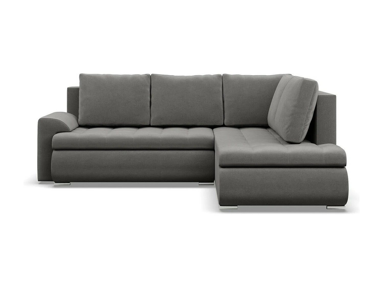 Droite Canapé d'angle avec fonction couchage, Ottoman,  Gris clair
