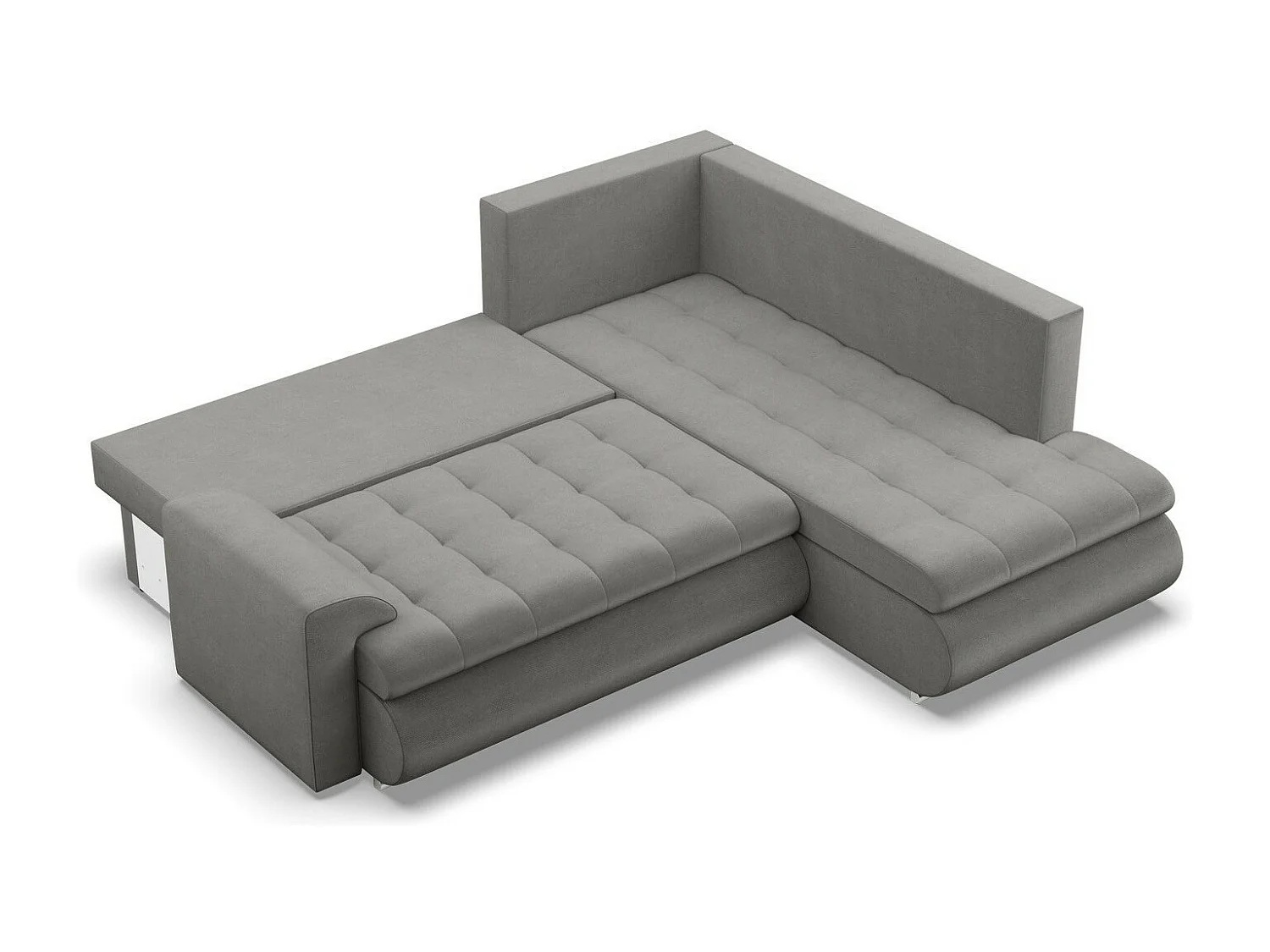 Droite Canapé d'angle avec fonction couchage, Ottoman,  Gris clair