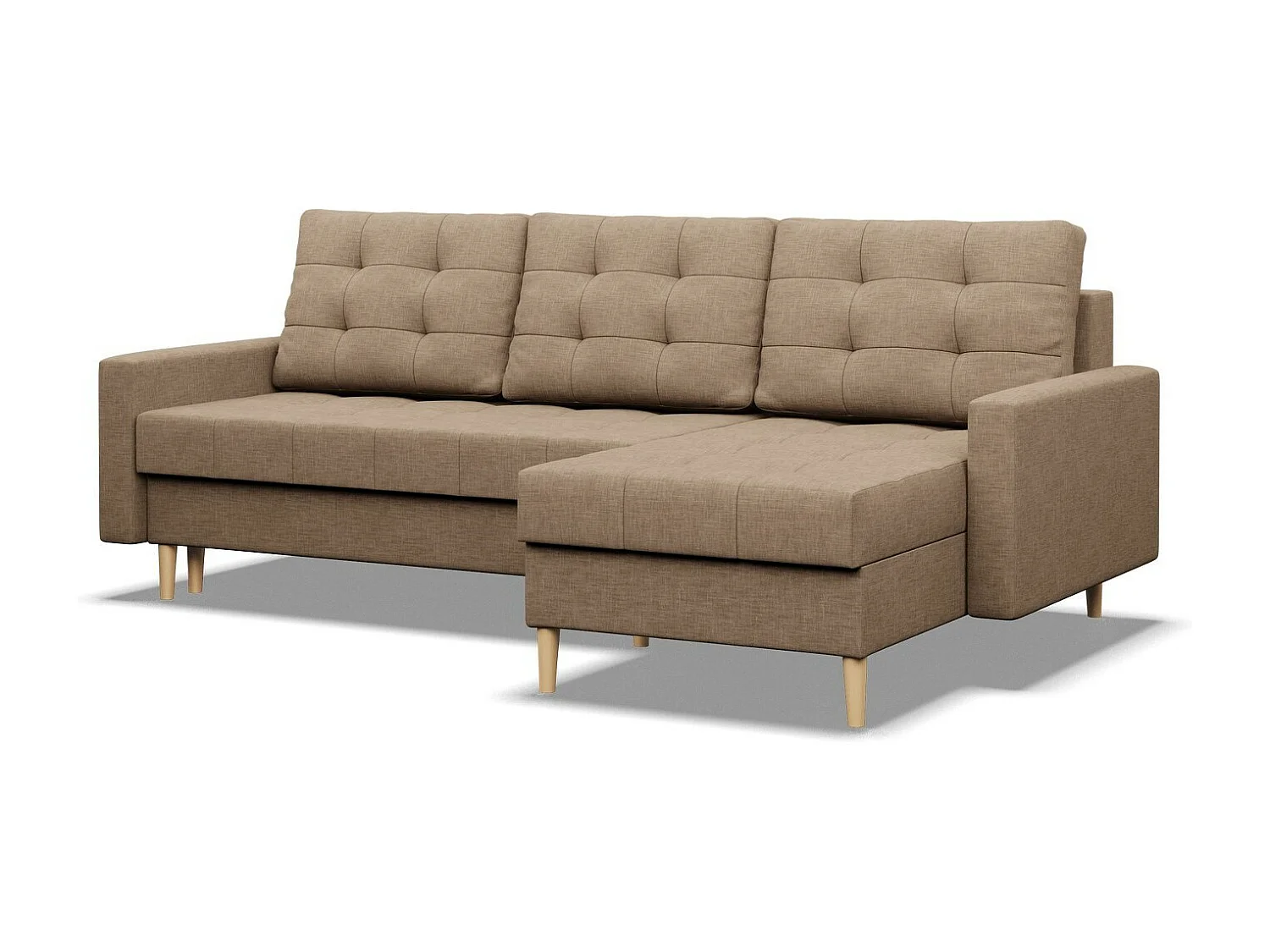 Ecksofa mit Schlaffunktion, Braun