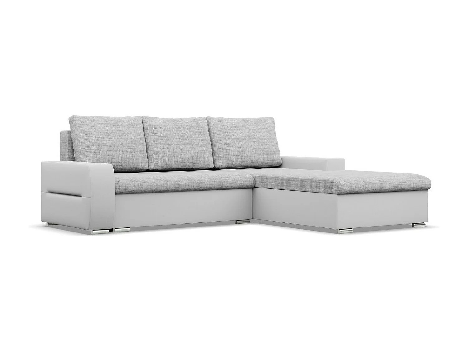 Narożnik prawy z funkcją spania, kolor szary + szary