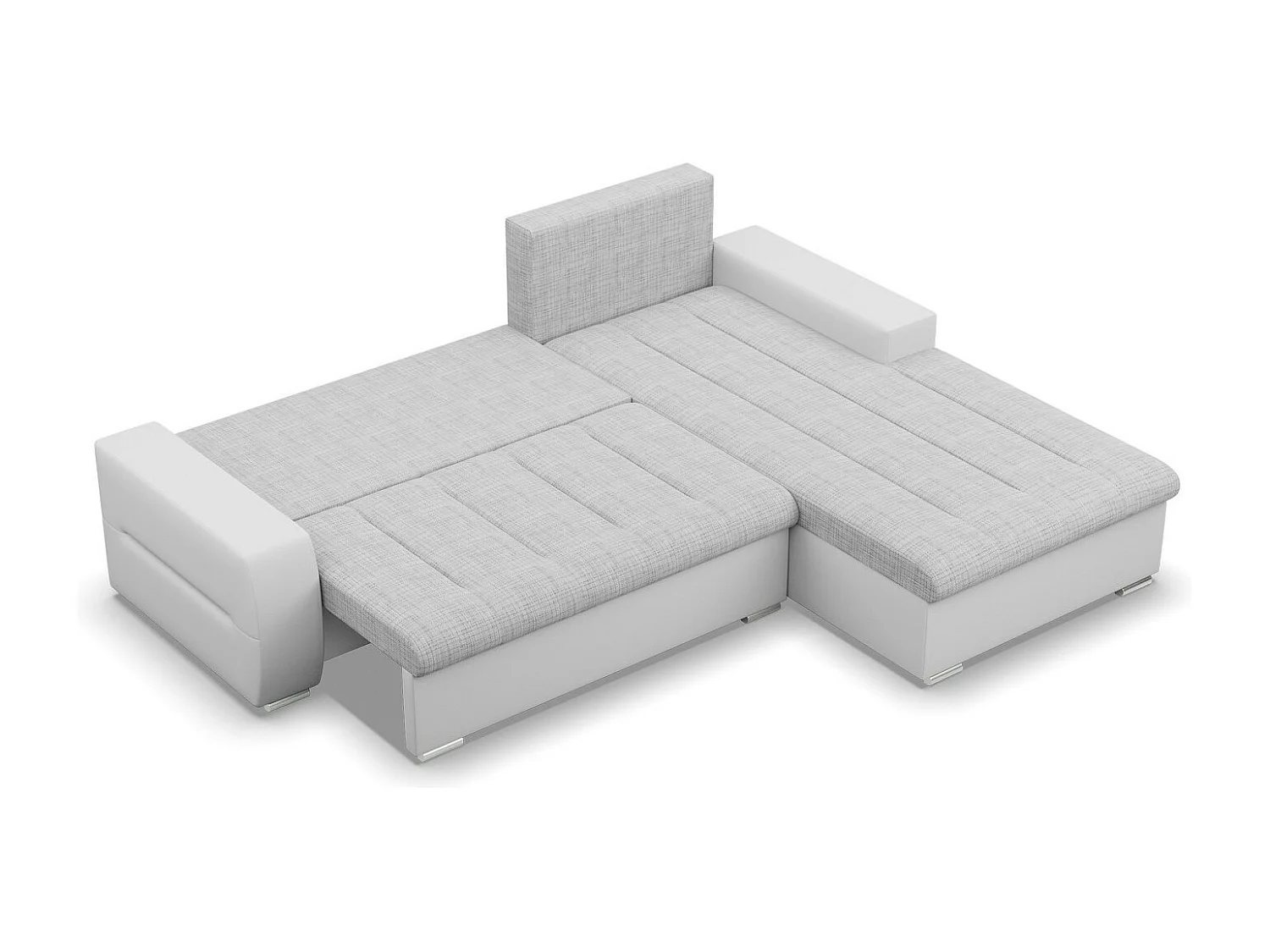 Narożnik prawy z funkcją spania, kolor szary + szary