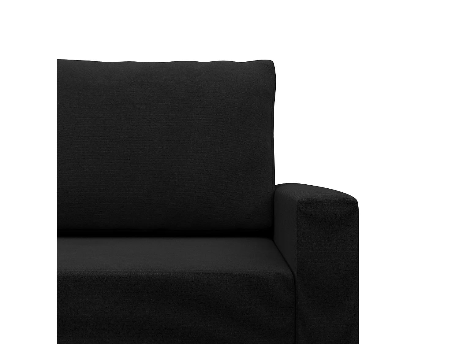 Droite Canapé d'angle avec fonction couchage, Coussin réversible, Noir