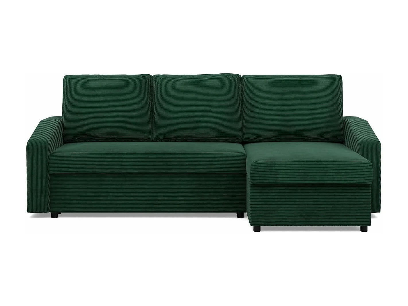 Canapé d'angle avec fonction couchage, Corde - Vert foncé