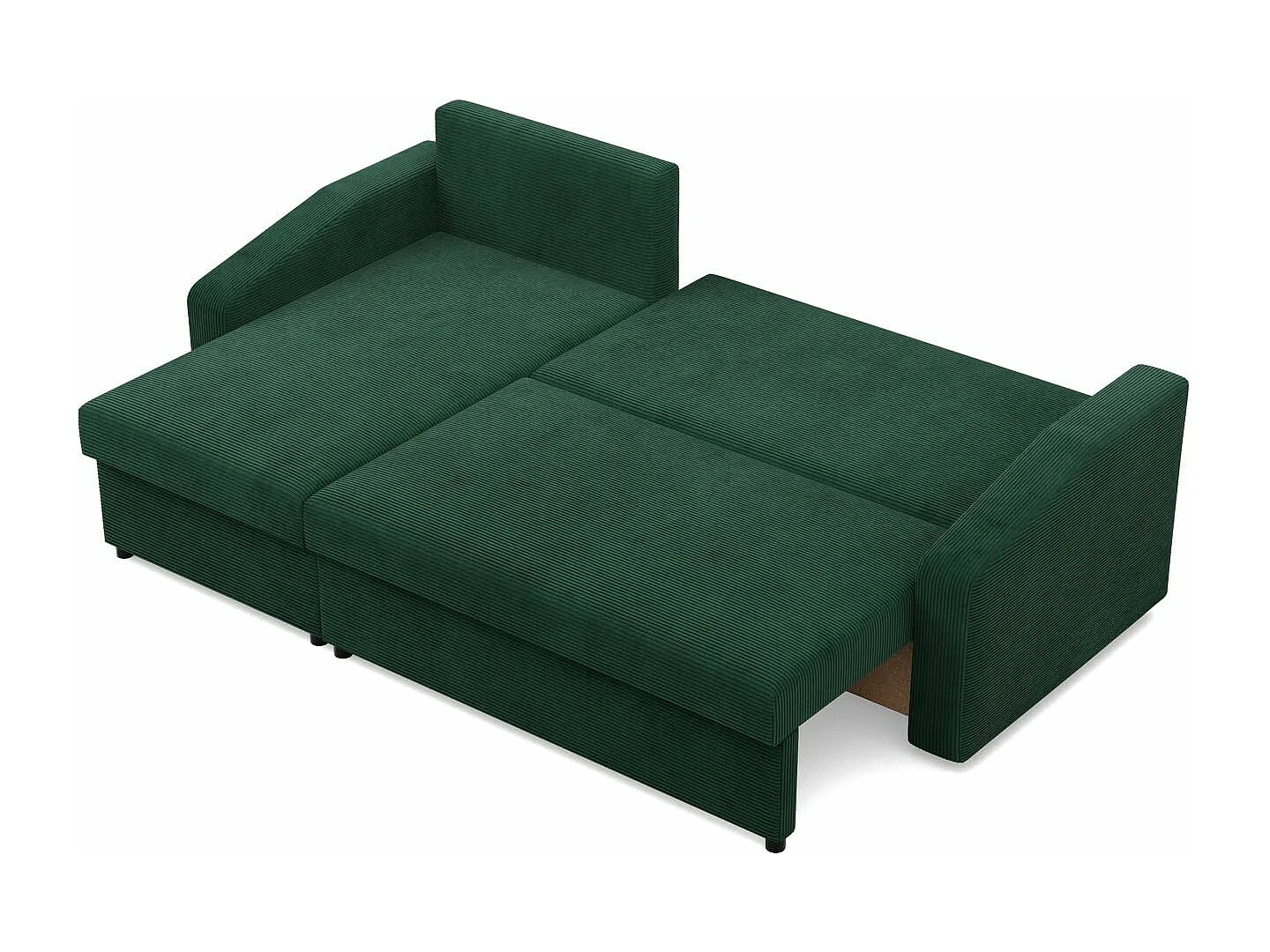 Canapé d'angle avec fonction couchage, Corde - Vert foncé
