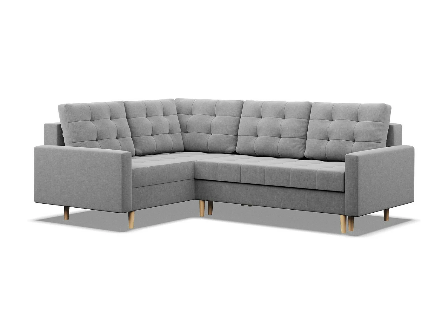 Narożnik lewy z funkcją spania, otomana, szary