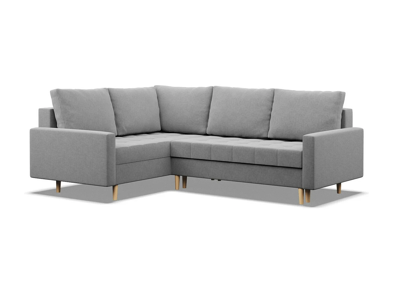 Narożnik lewy z funkcją spania, otomana, szary