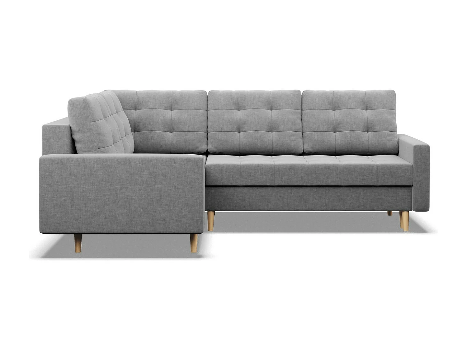 Narożnik lewy z funkcją spania, otomana, szary