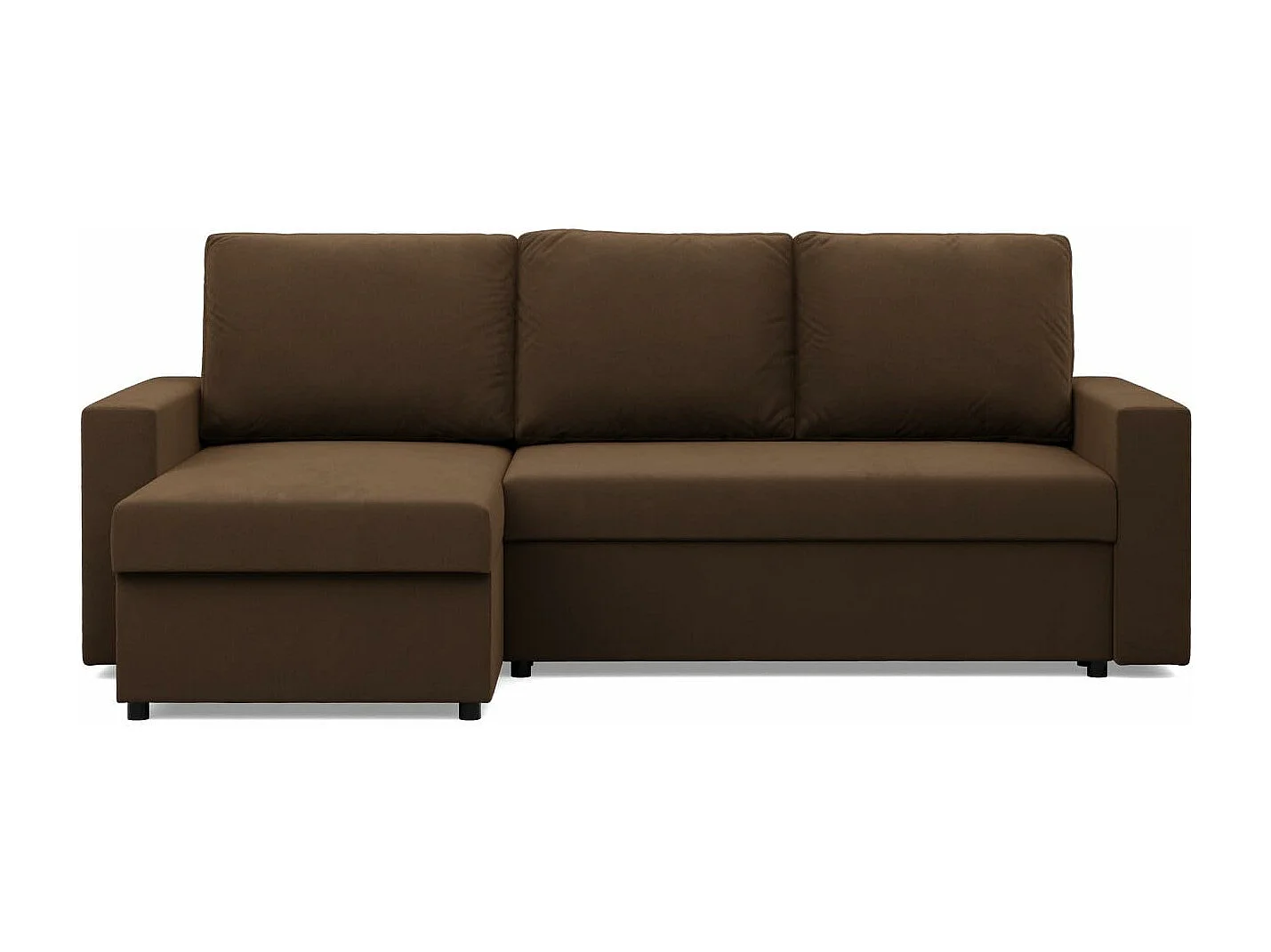 Canapé d'angle avec fonction couchage, Bonell, Brun foncé