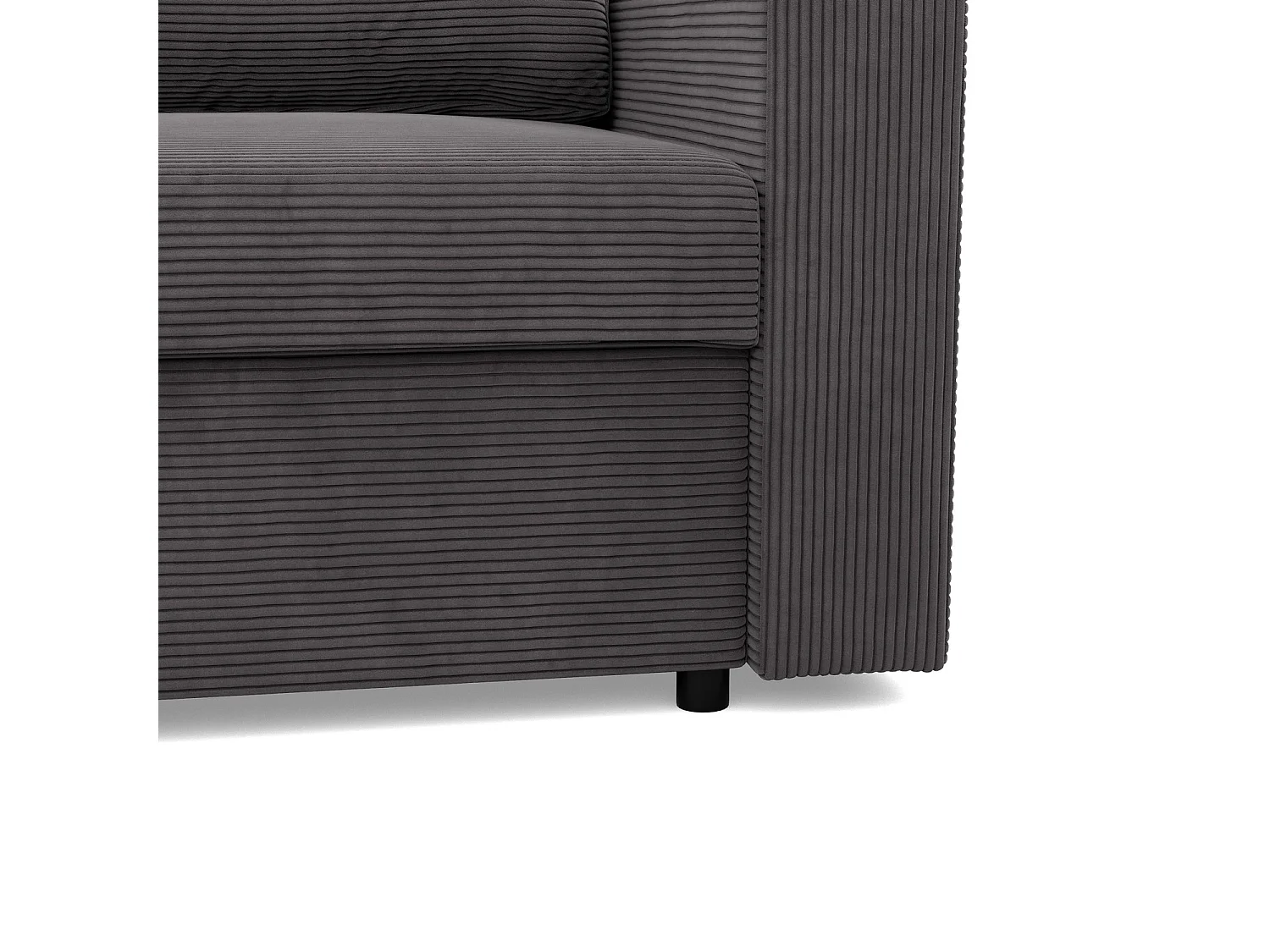 Sofa 2-osobowa z funkcją spania, sztruks - ciemnoszary