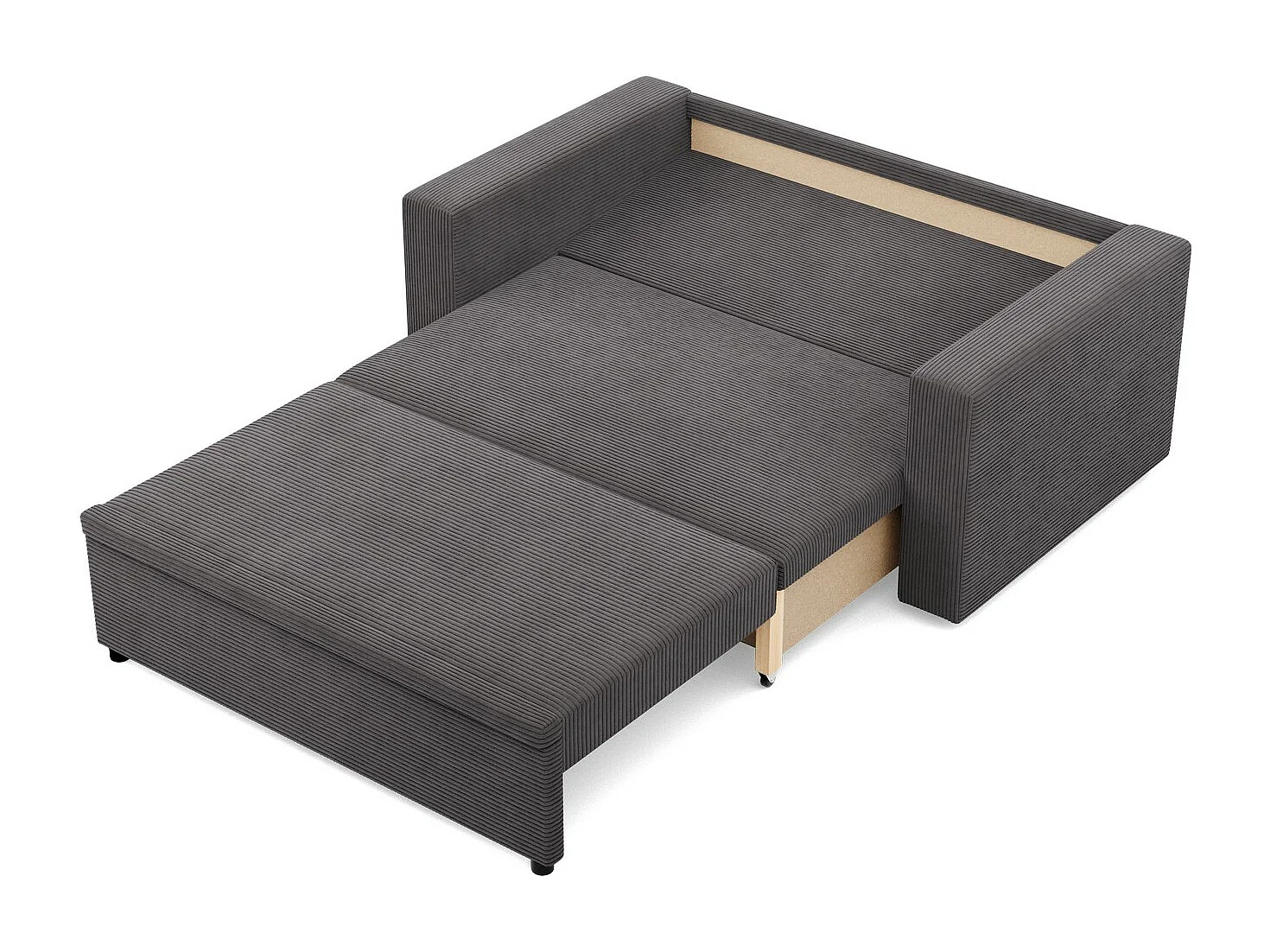 Sofa 2-osobowa z funkcją spania, sztruks - ciemnoszary