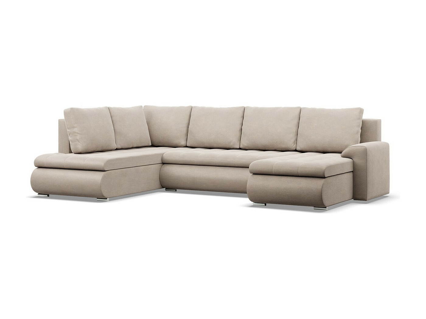 Canapé D'Angle Modulable 3 Places Vepssder - Canapé-lit En Chenille Avec Repose-Pieds, Style Nuage