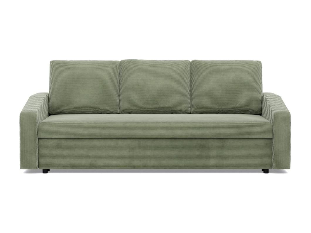 Sofa 3-osobowa z funkcją spania, sztruks - kolor zielony