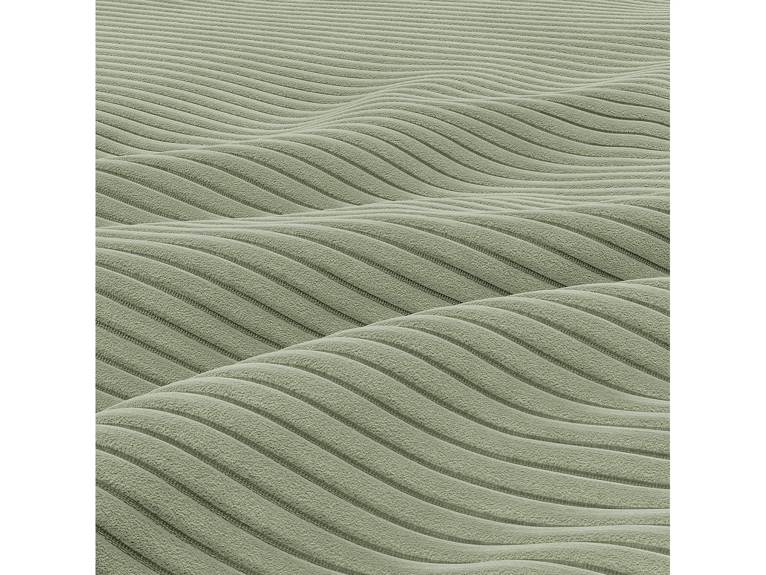 Canapé d'angle en U avec fonction sommeil, Ottoman, Cord - Vert