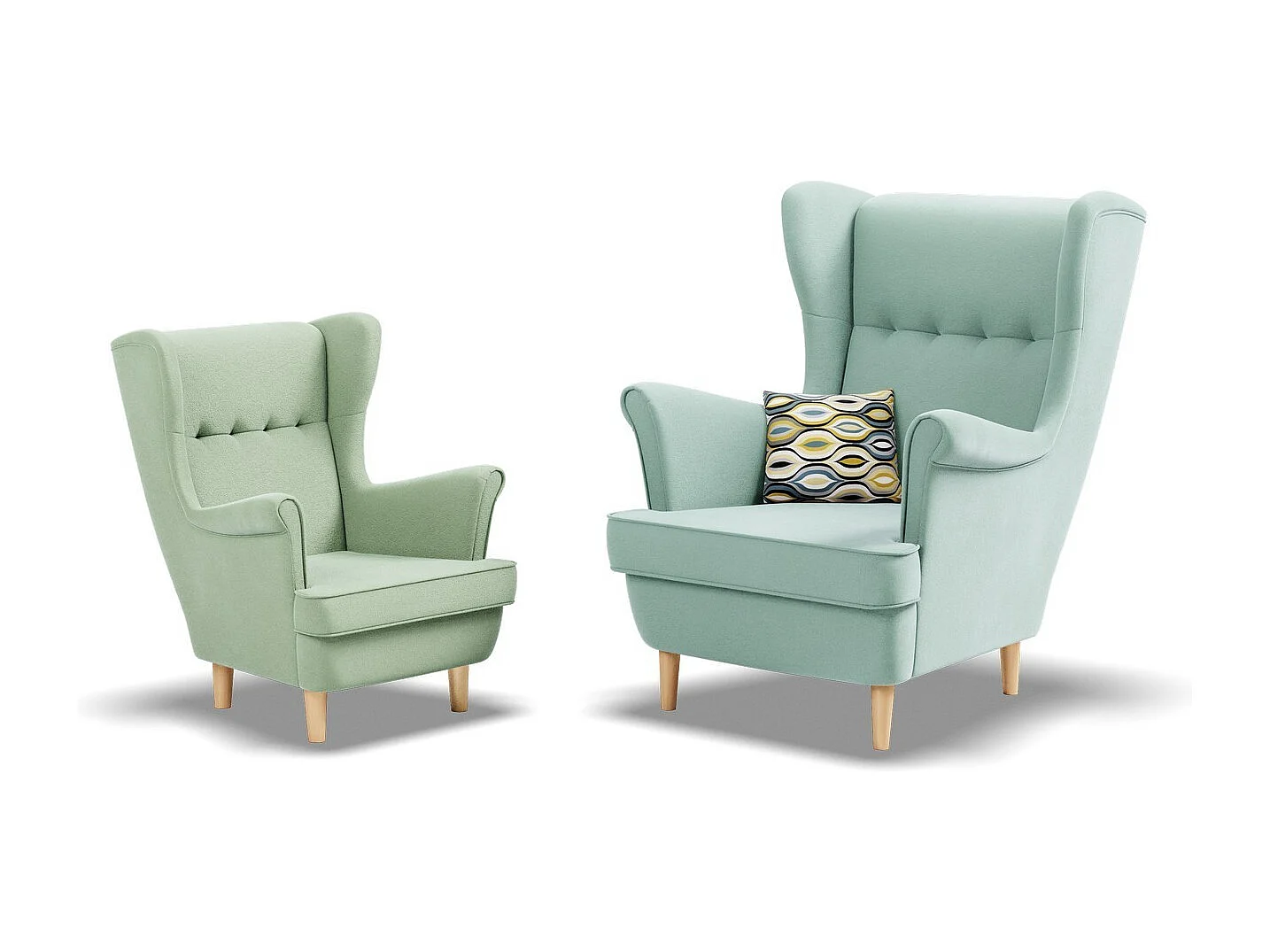 Chaise longue pour le salon, Vert clair