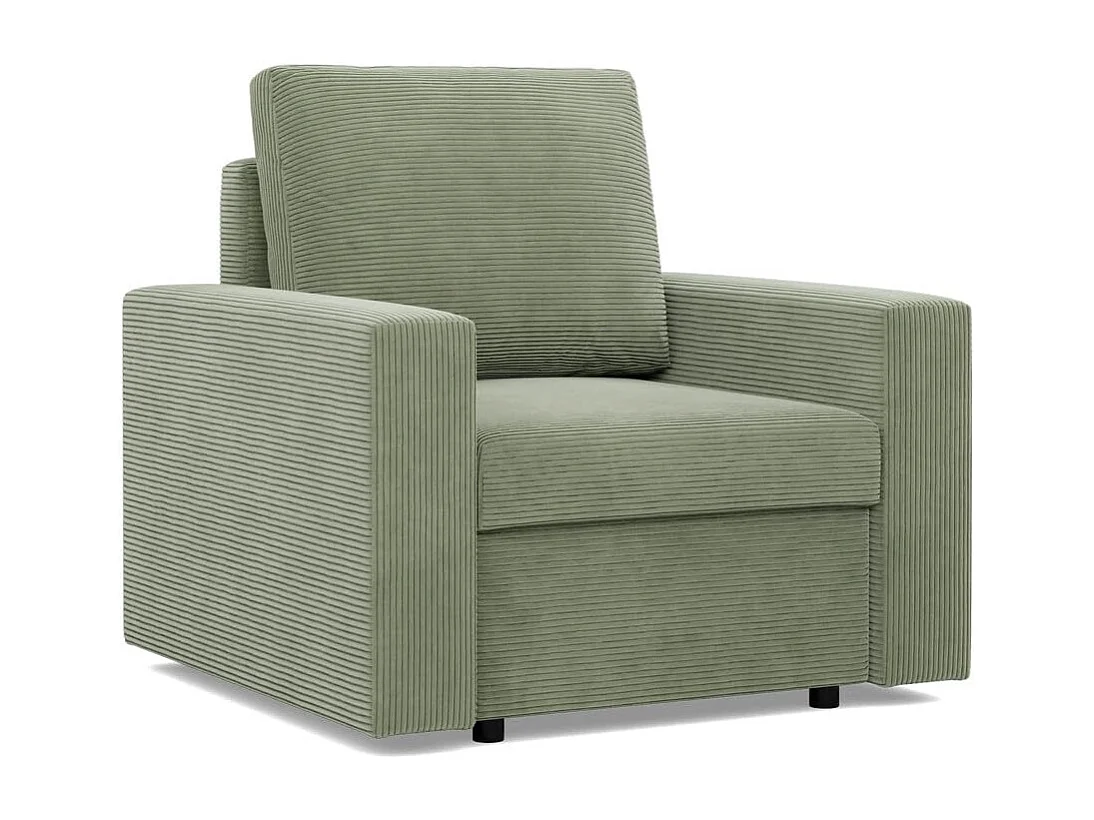 Fotel wypoczynkowy do salonu, sztruks - zielony