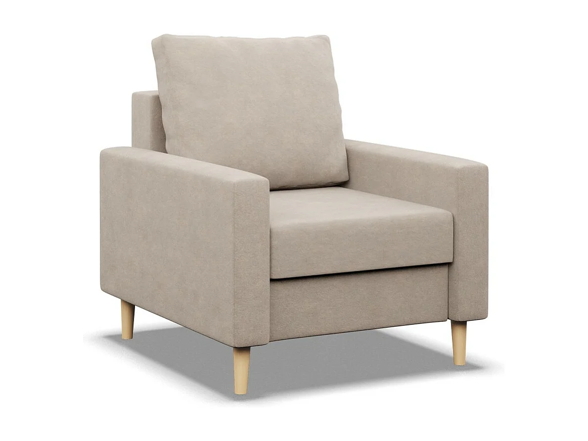 Fotel wypoczynkowy do salonu, poduszka dwustronna, kolor beżowy