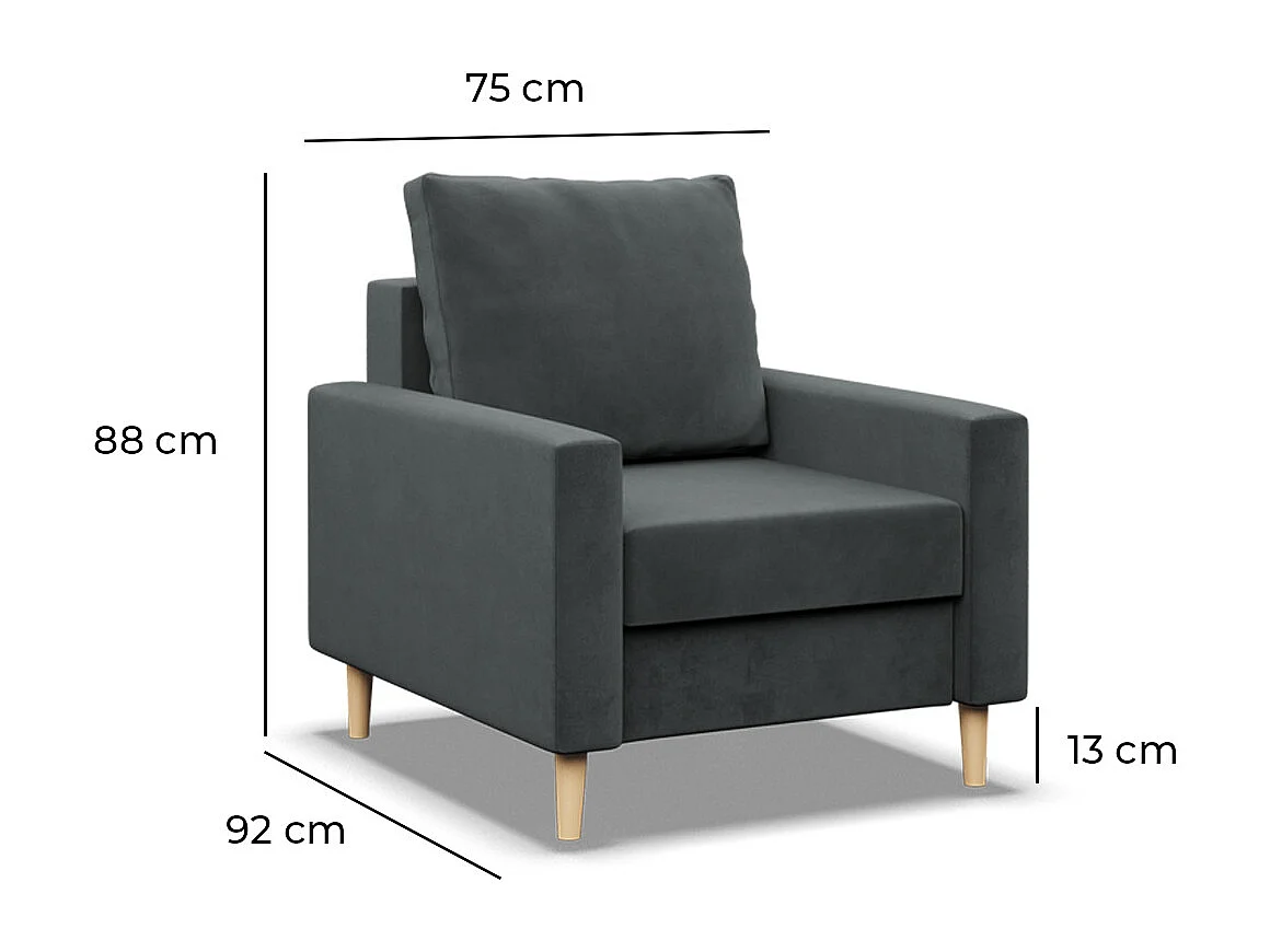 Fotel wypoczynkowy do salonu, poduszka dwustronna, kolor beżowy