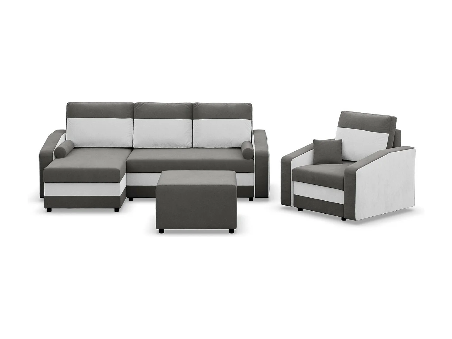 Chaise longue pour le salon, Noir + Bleu foncé