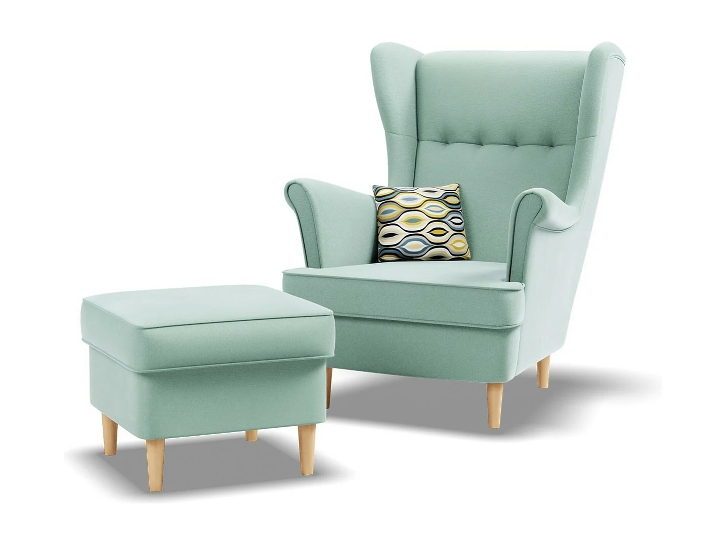 Podnóżek do fotela, turkusowy