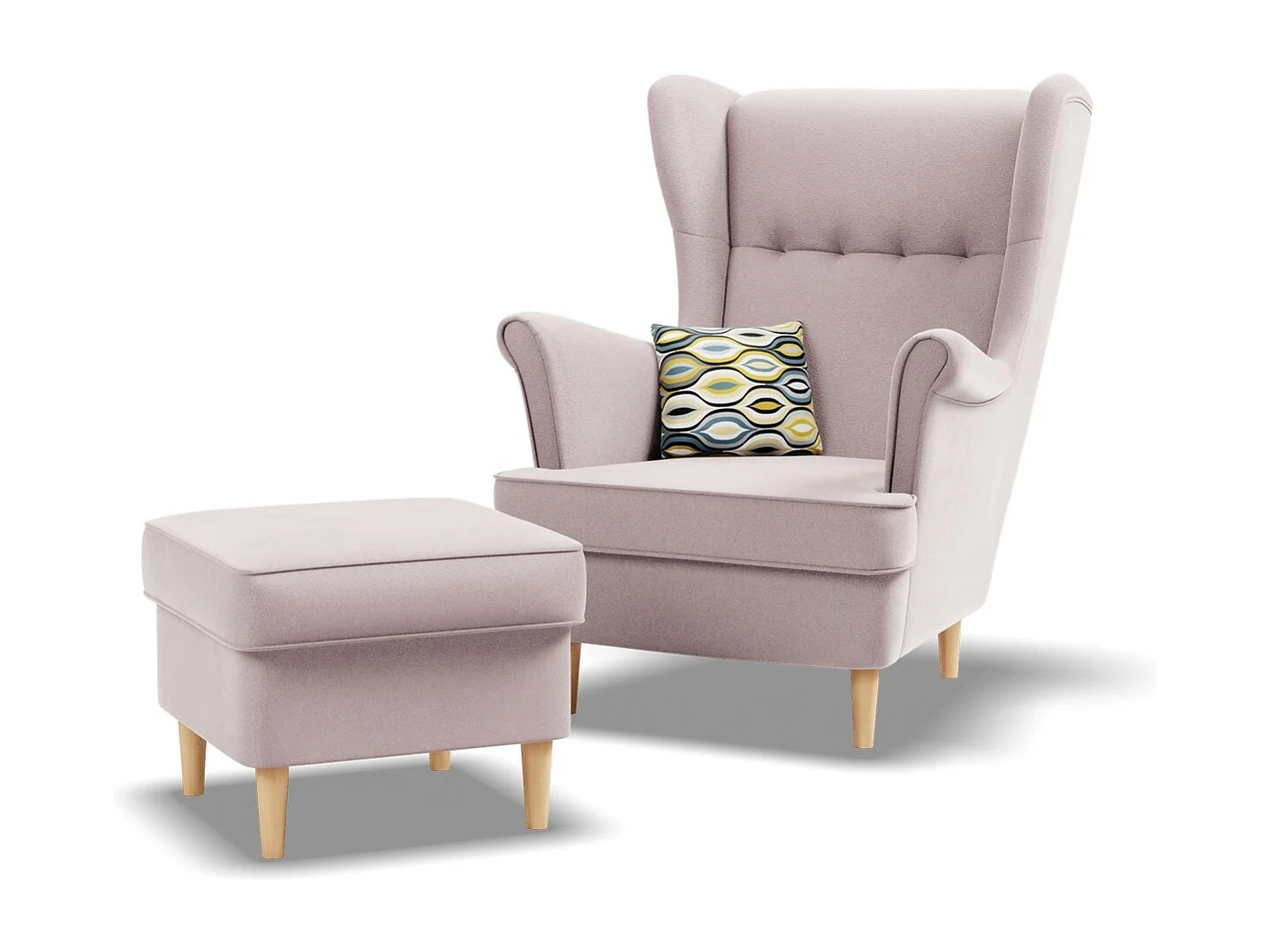 Fußhocker für Sessel, Rosa