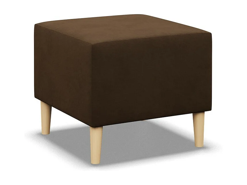 Pufa do salonu 50 x 50 cm, kolor brązowy