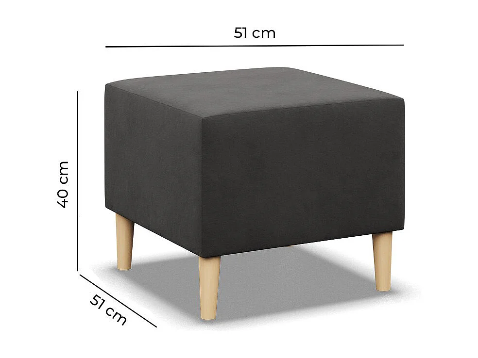 Pufa do salonu 50 x 50 cm, kolor brązowy