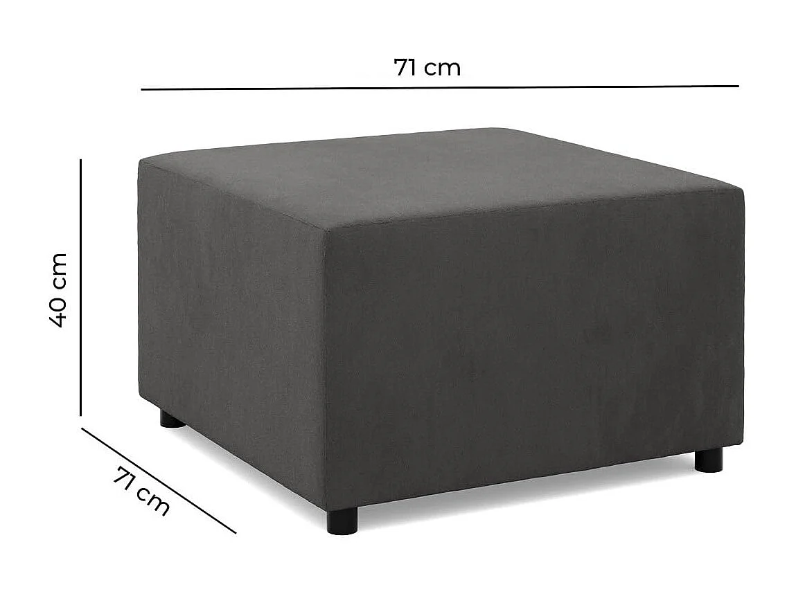 Pouf pour le salon 70 x 70 cm, Gris clair