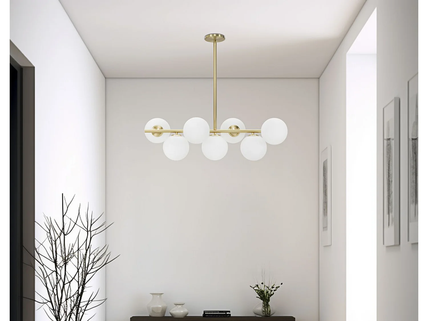 GLAMY KROONLUCHTER 7 LAMPEN 81x30x74 CM