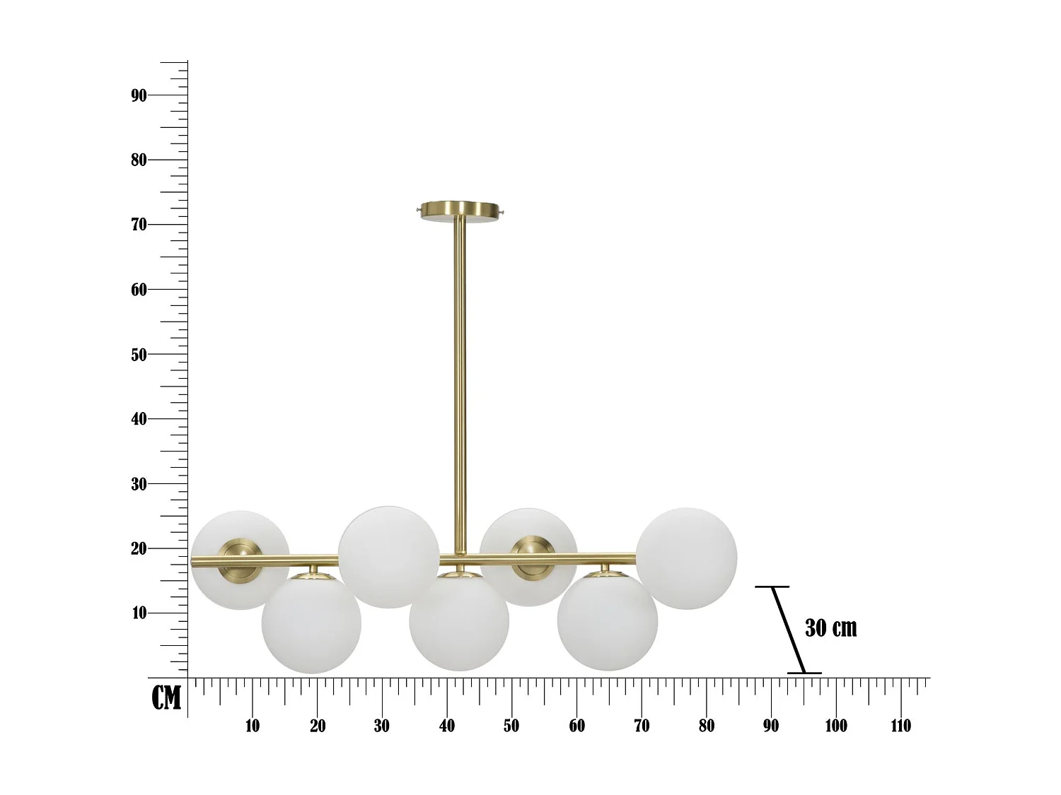 GLAMY KROONLUCHTER 7 LAMPEN 81x30x74 CM