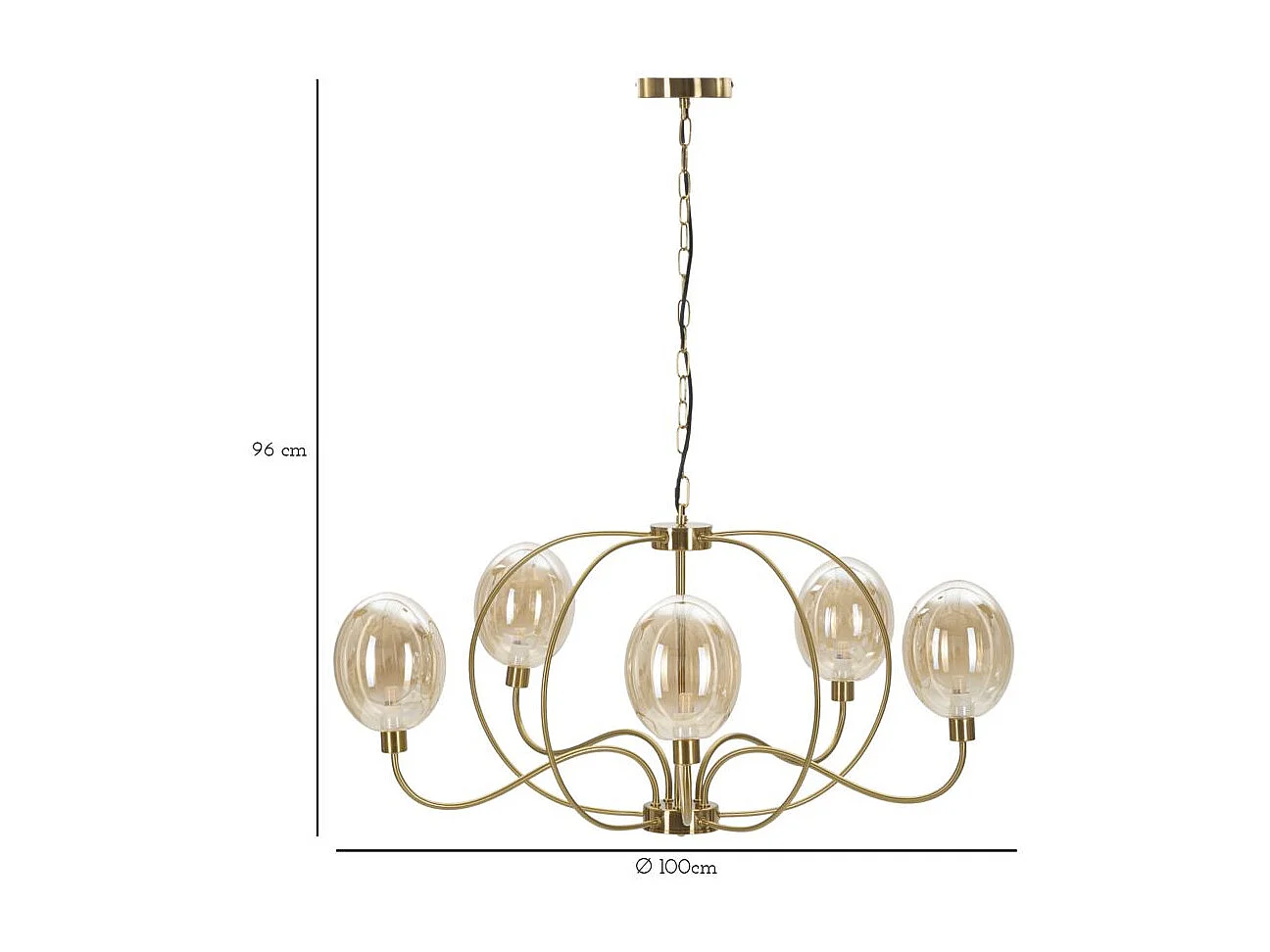 Lampe Suspension Design "Vienna" 100cm Or