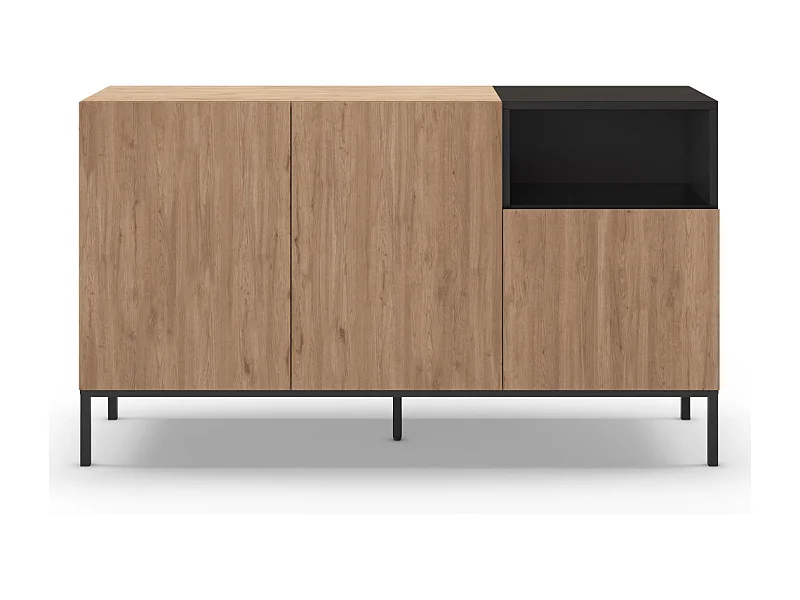 Dressoir Cailin - 140x42x80cm - Zwart