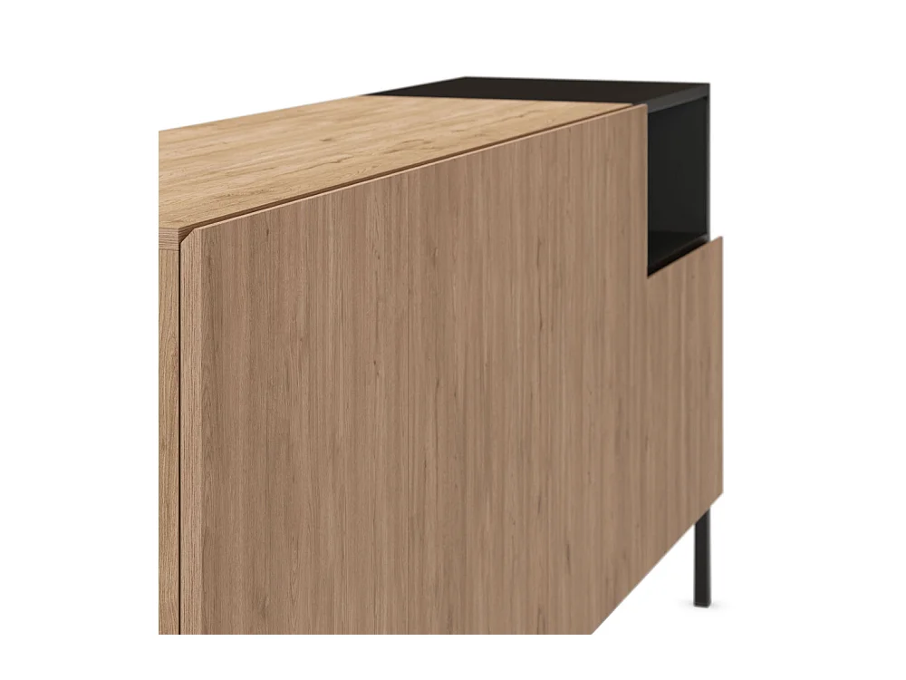 Austin - Buffet 4 portes en bois et métal L180cm - Bois clair