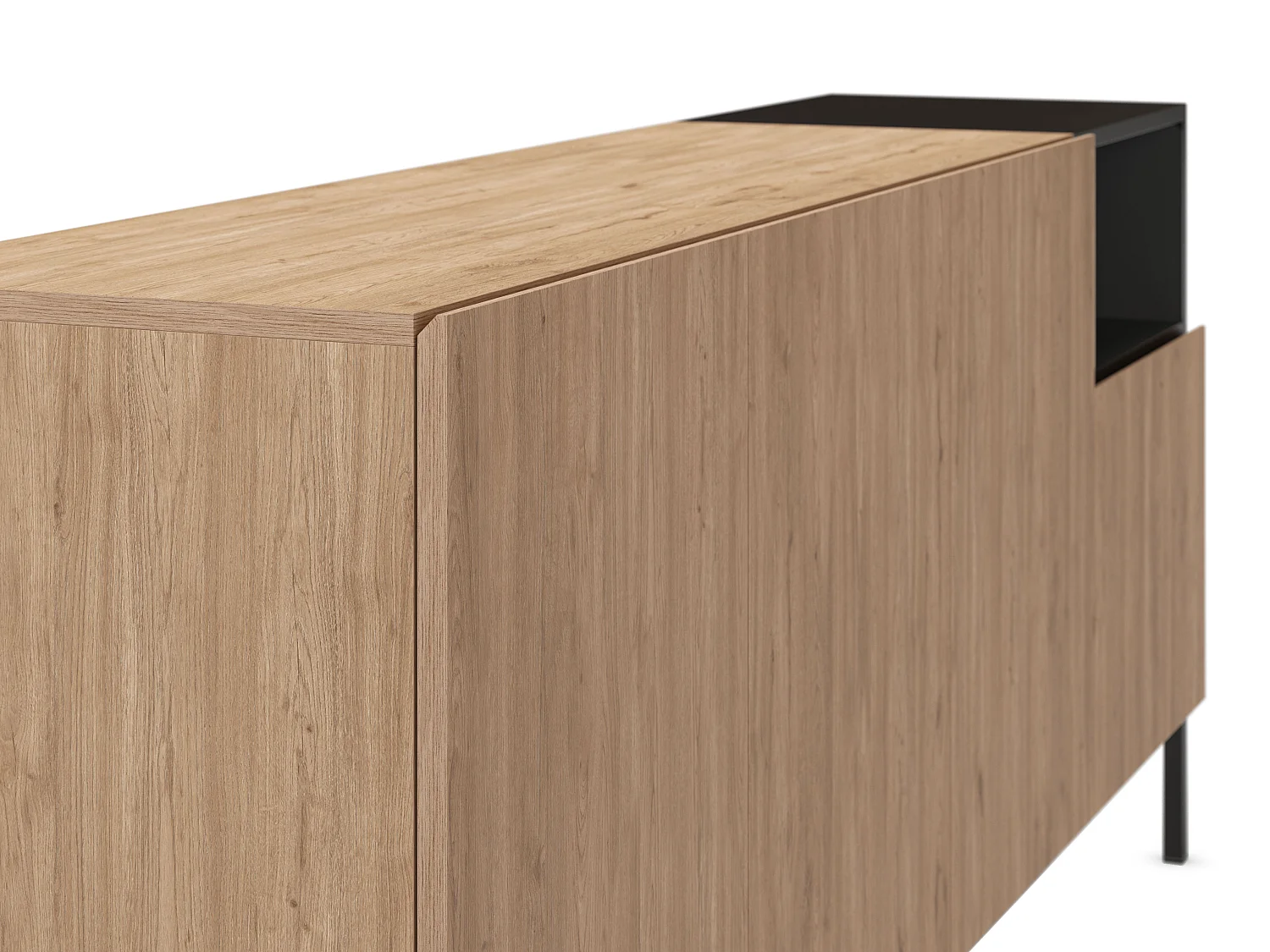 Austin - Buffet 4 portes en bois et métal L180cm - Bois clair