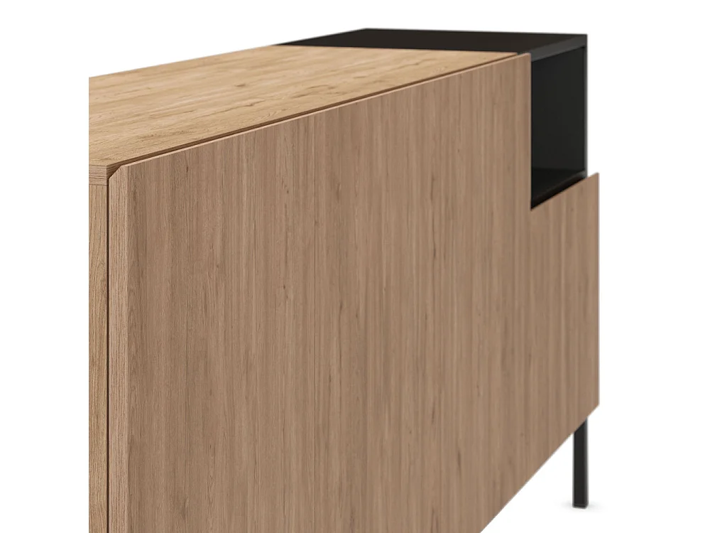 Austin - Buffet 4 portes en bois et métal L180cm - Bois clair