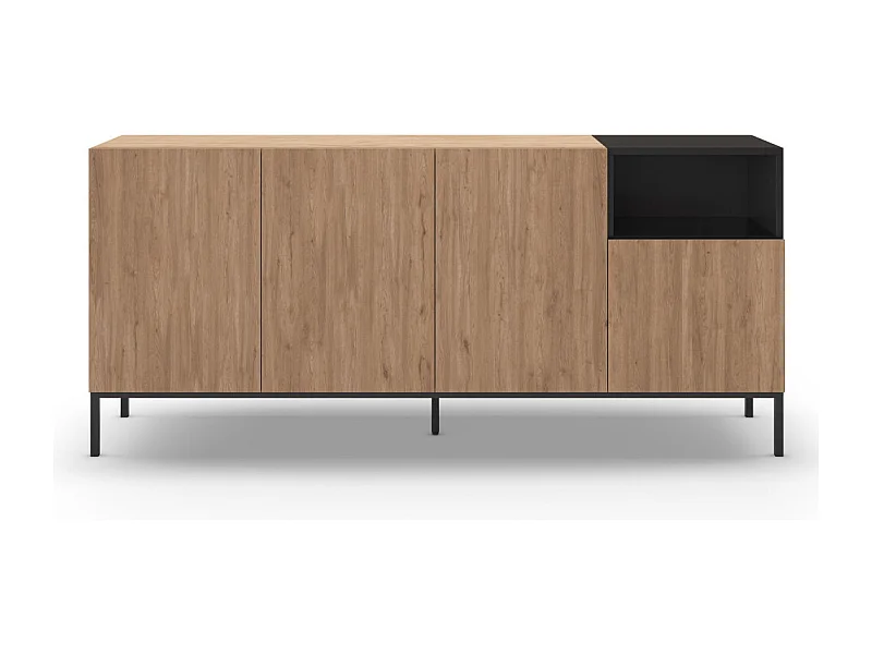 Dressoir Cailin - 180x42x80cm - Zwart