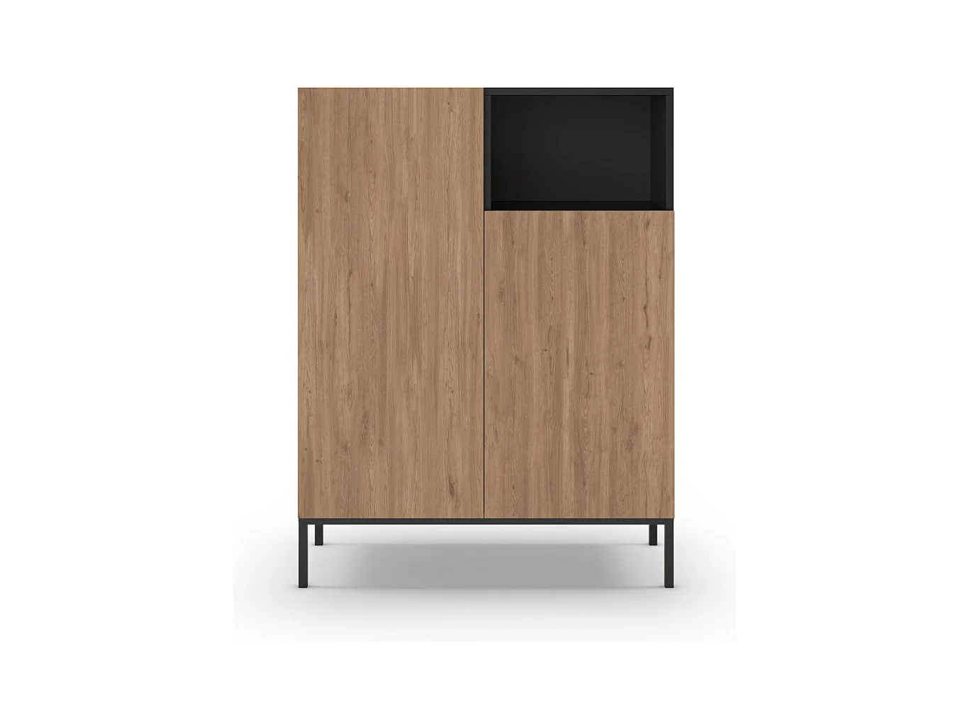 Austin - Buffet 2 portes en bois et métal L90cm - Bois clair