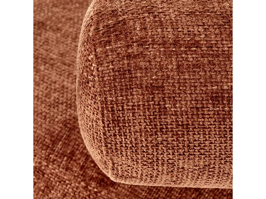 Chaise retro ronde en tissu cannelle Roby