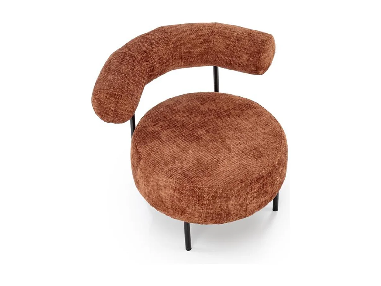 Silla redonda retro Roby en tejido canela