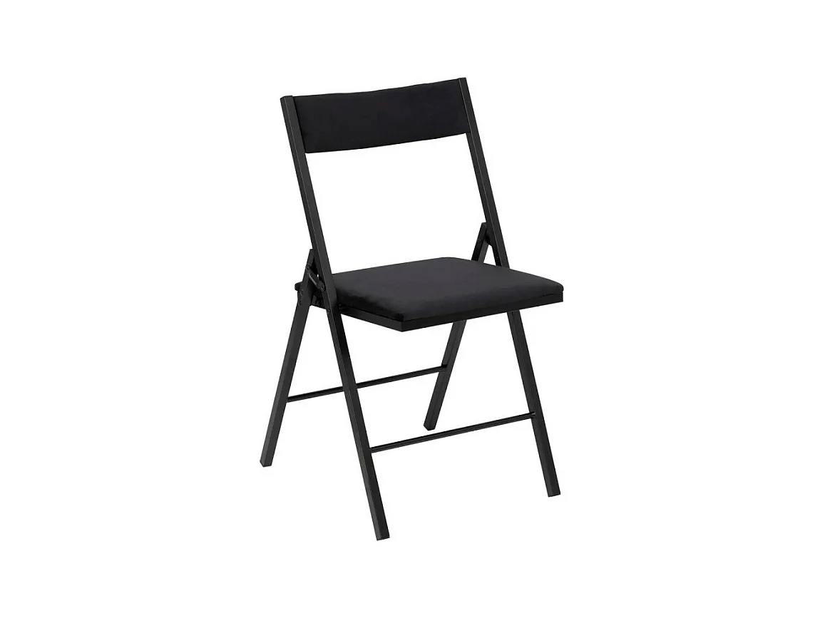 Chaise pliante carrée velours noir 5five