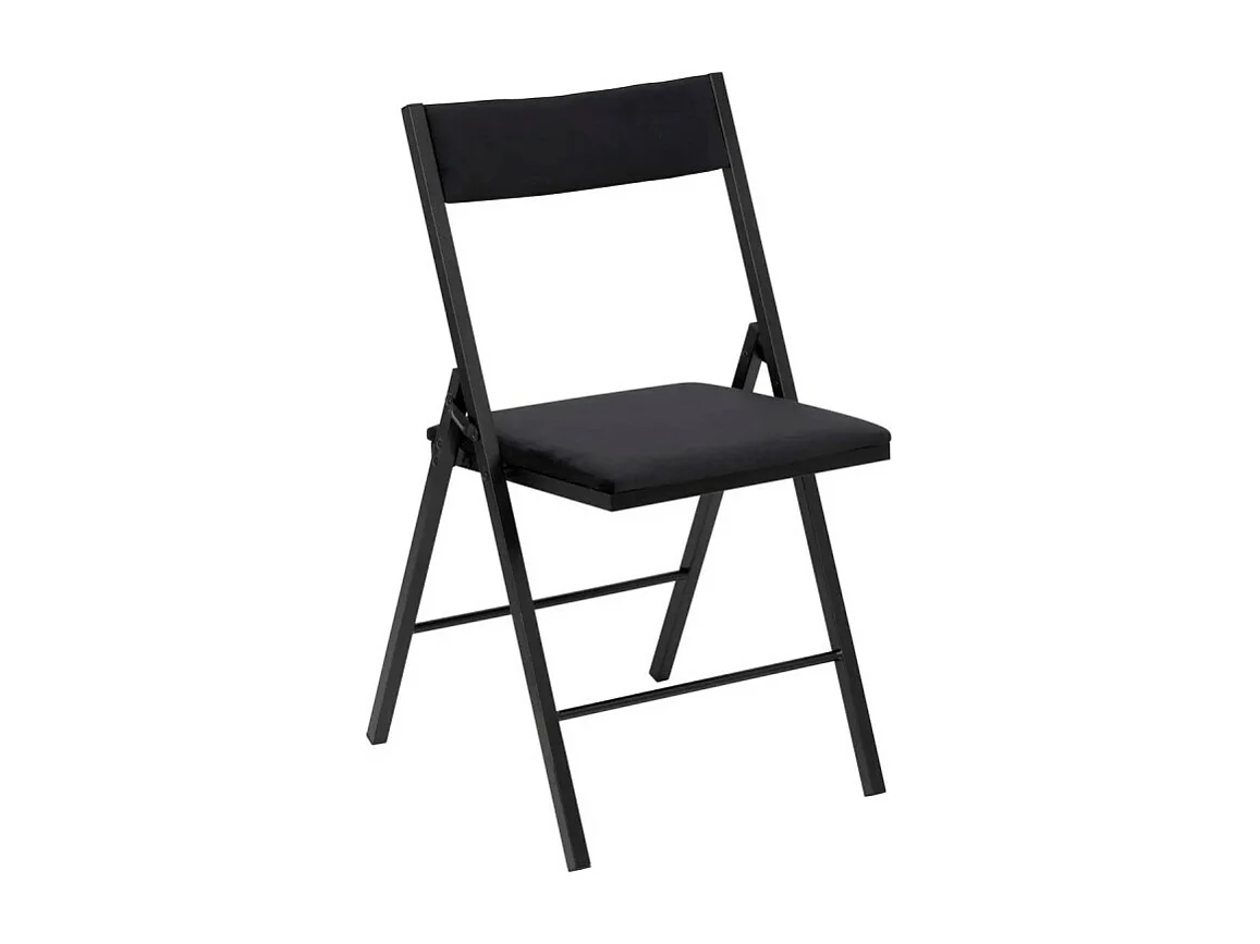 Chaise pliante carrée velours noir 5five