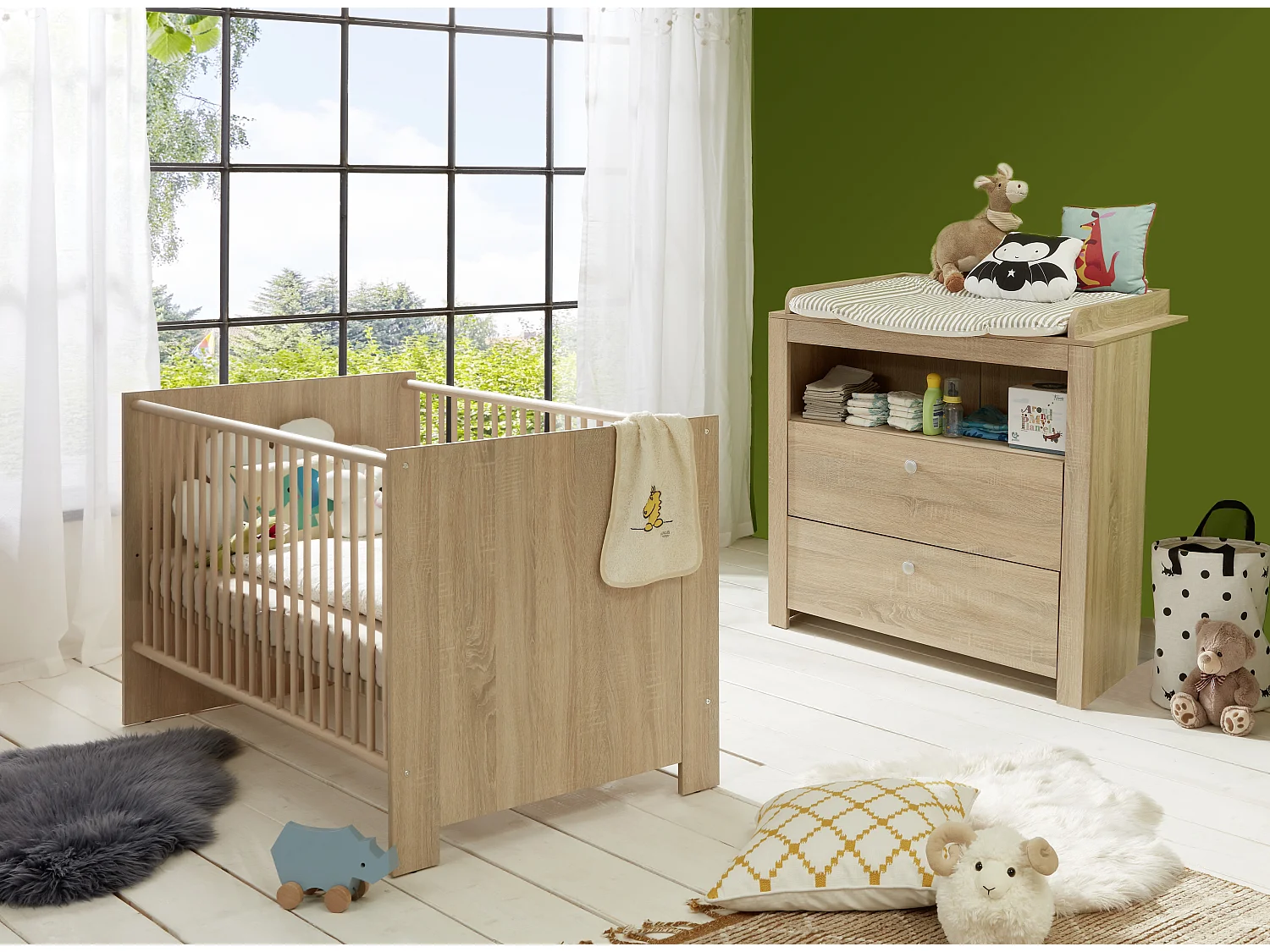 Chambre bébé duo bois Sonoma Cynthia - 2 pièces