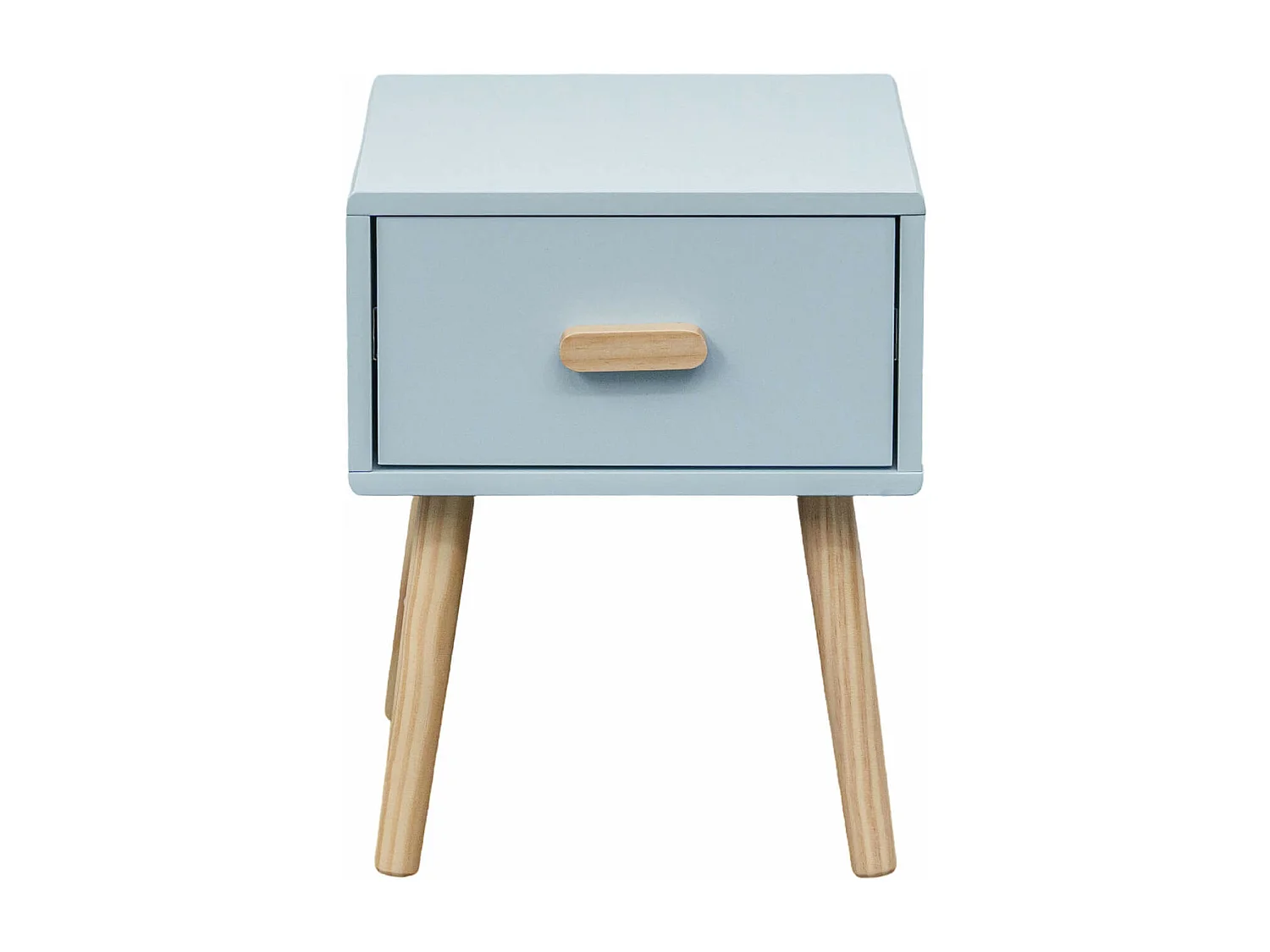 Table de chevet Tazart 44x35x35 MDF Bois Bleu ciel Marron Scandinave