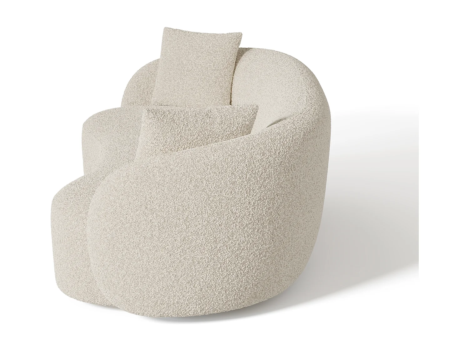 Canapé 3 places bouclette crème 210cm CELINE